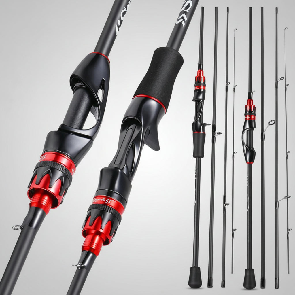 Vara de Pesca Sougayilang Ultralight – 2.1M | 4 Seções | Carbono de Alta Resistência