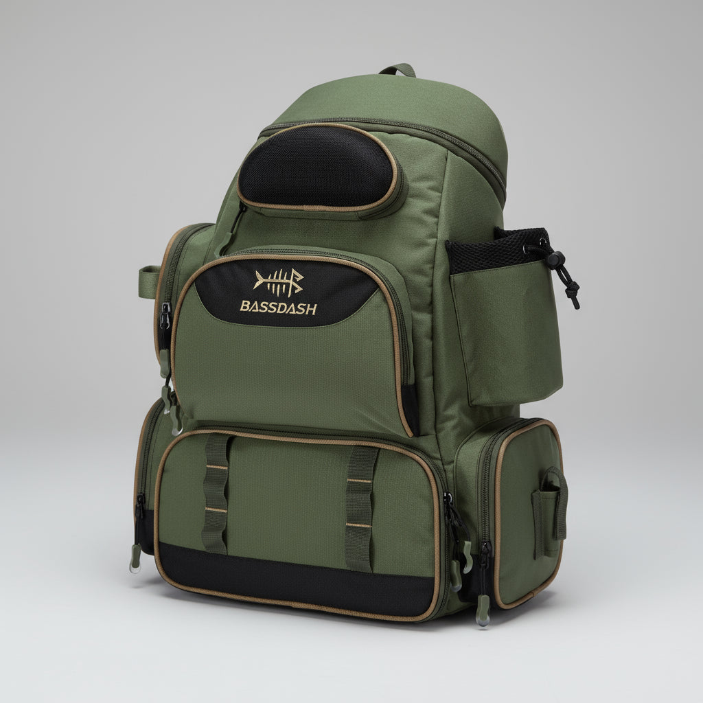 Mochila de Pesca Bassdash Tática – Leve, Resistente e Multifuncional!