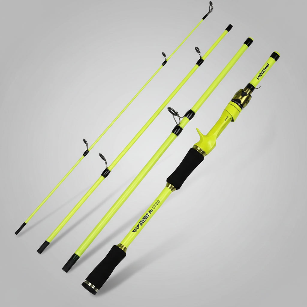 Vara de Pesca BAKAWA 4 Seções – Portátil, Resistente e Versátil!